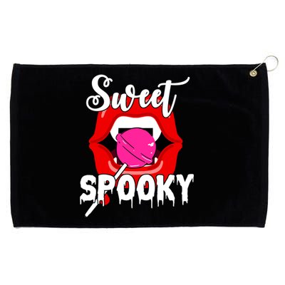 Sweet Spooky Vampire Lips Halloween Grommeted Golf Towel