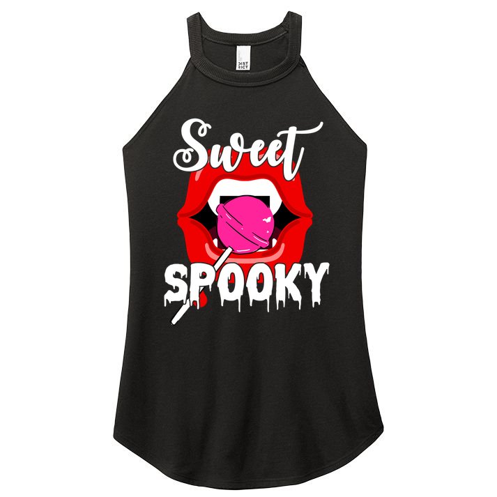 Sweet Spooky Vampire Lips Halloween Women's Perfect Tri Rocker Tank