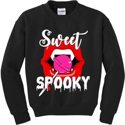 Sweet Spooky Vampire Lips Halloween Kids Sweatshirt