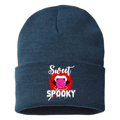 Sweet Spooky Vampire Lips Halloween Sustainable Knit Beanie