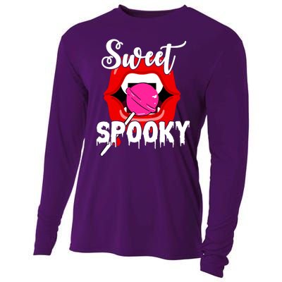 Sweet Spooky Vampire Lips Halloween Cooling Performance Long Sleeve Crew