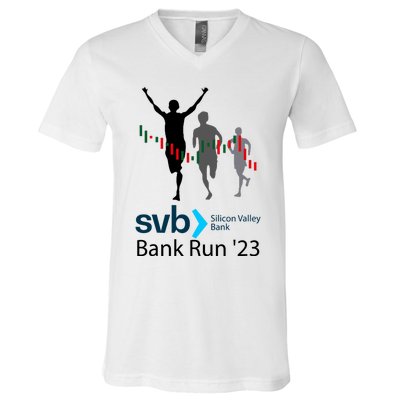 Svb Silicon Valley Bank Run ′23 V-Neck T-Shirt