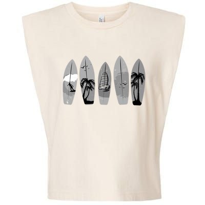 Surfing Surfboard Vintage Classic Retro Surfboarder Surfer Gift Garment-Dyed Women's Muscle Tee