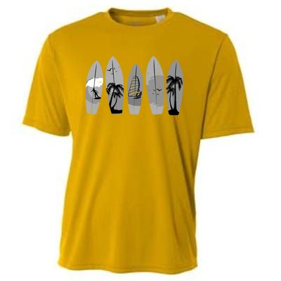 Surfing Surfboard Vintage Classic Retro Surfboarder Surfer Gift Cooling Performance Crew T-Shirt