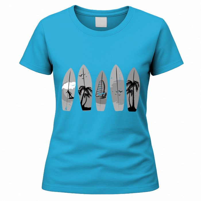 Surfing Surfboard Vintage Classic Retro Surfboarder Surfer Gift Women's T-Shirt