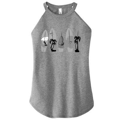 Surfing Surfboard Vintage Classic Retro Surfboarder Surfer Gift Women's Perfect Tri Rocker Tank