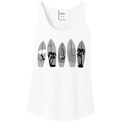 Surfing Surfboard Vintage Classic Retro Surfboarder Surfer Gift Ladies Essential Tank