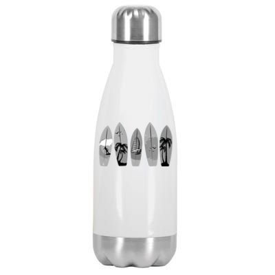 Surfing Surfboard Vintage Classic Retro Surfboarder Surfer Gift Stainless Steel Insulated Water Bottle