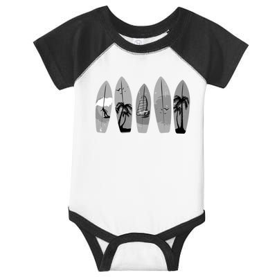 Surfing Surfboard Vintage Classic Retro Surfboarder Surfer Gift Infant Baby Jersey Bodysuit