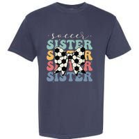 Soccer Sister Vintage Sport Lover Sister Mothers Da Garment-Dyed Heavyweight T-Shirt