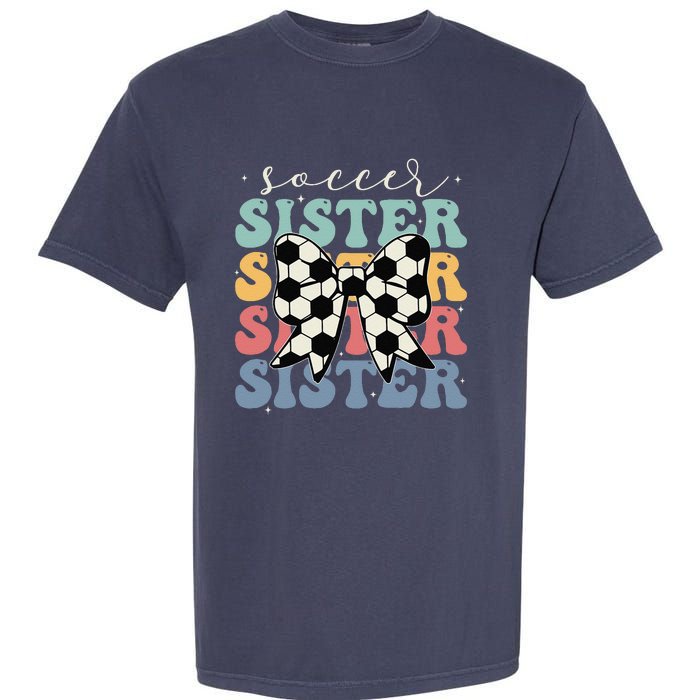 Soccer Sister Vintage Sport Lover Sister Mothers Da Garment-Dyed Heavyweight T-Shirt