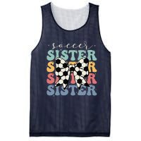 Soccer Sister Vintage Sport Lover Sister Mothers Da Mesh Reversible Basketball Jersey Tank