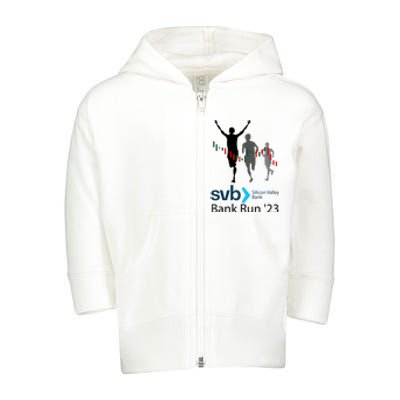 Svb Silicon Valley Bank Run ′23 Toddler Zip Fleece Hoodie