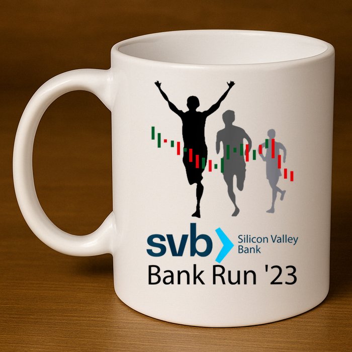 Svb Silicon Valley Bank Run ′23 11oz C Handle Ceramic Mug