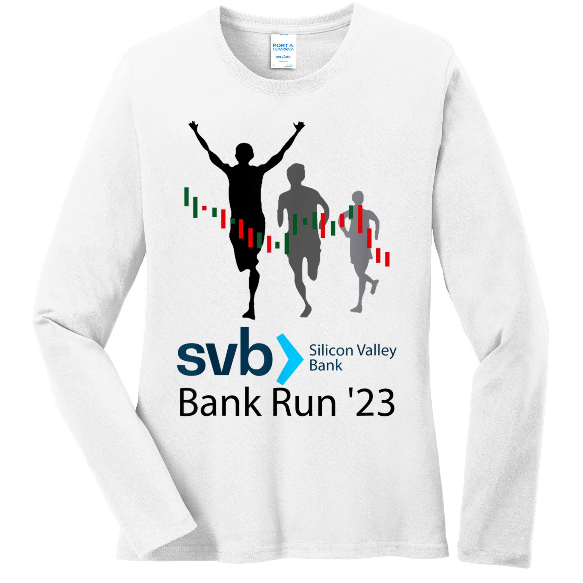 Svb Silicon Valley Bank Run ′23 Ladies Long Sleeve Shirt
