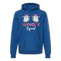 Support Squad Vintage Skeleton Hands Boo Bees Breast Cancer Gift Premium Hoodie