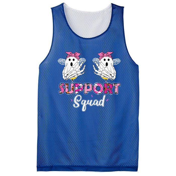 Support Squad Vintage Skeleton Hands Boo Bees Breast Cancer Gift Mesh Reversible Basketball Jersey Tank