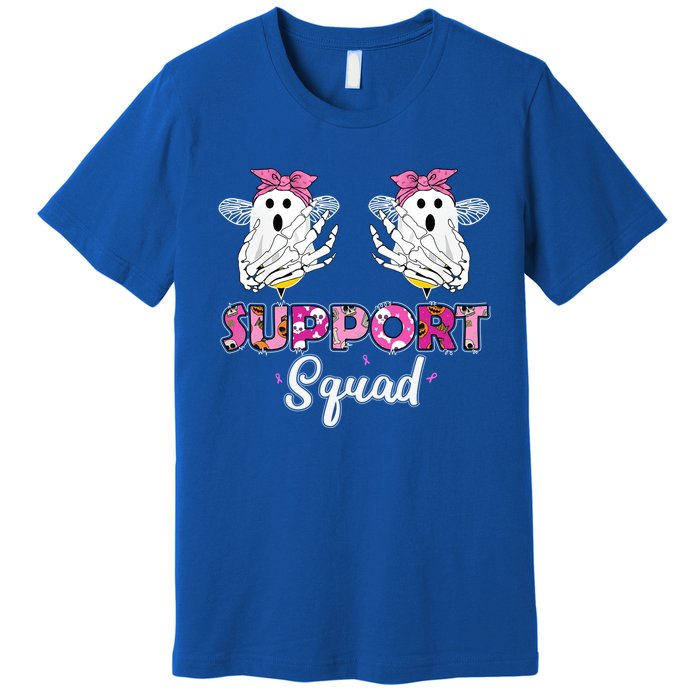 Support Squad Vintage Skeleton Hands Boo Bees Breast Cancer Gift Premium T-Shirt