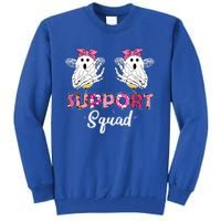 Support Squad Vintage Skeleton Hands Boo Bees Breast Cancer Gift Tall Sweatshirt