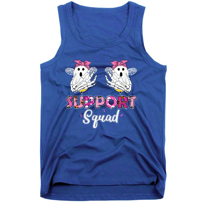 Support Squad Vintage Skeleton Hands Boo Bees Breast Cancer Gift Tank Top