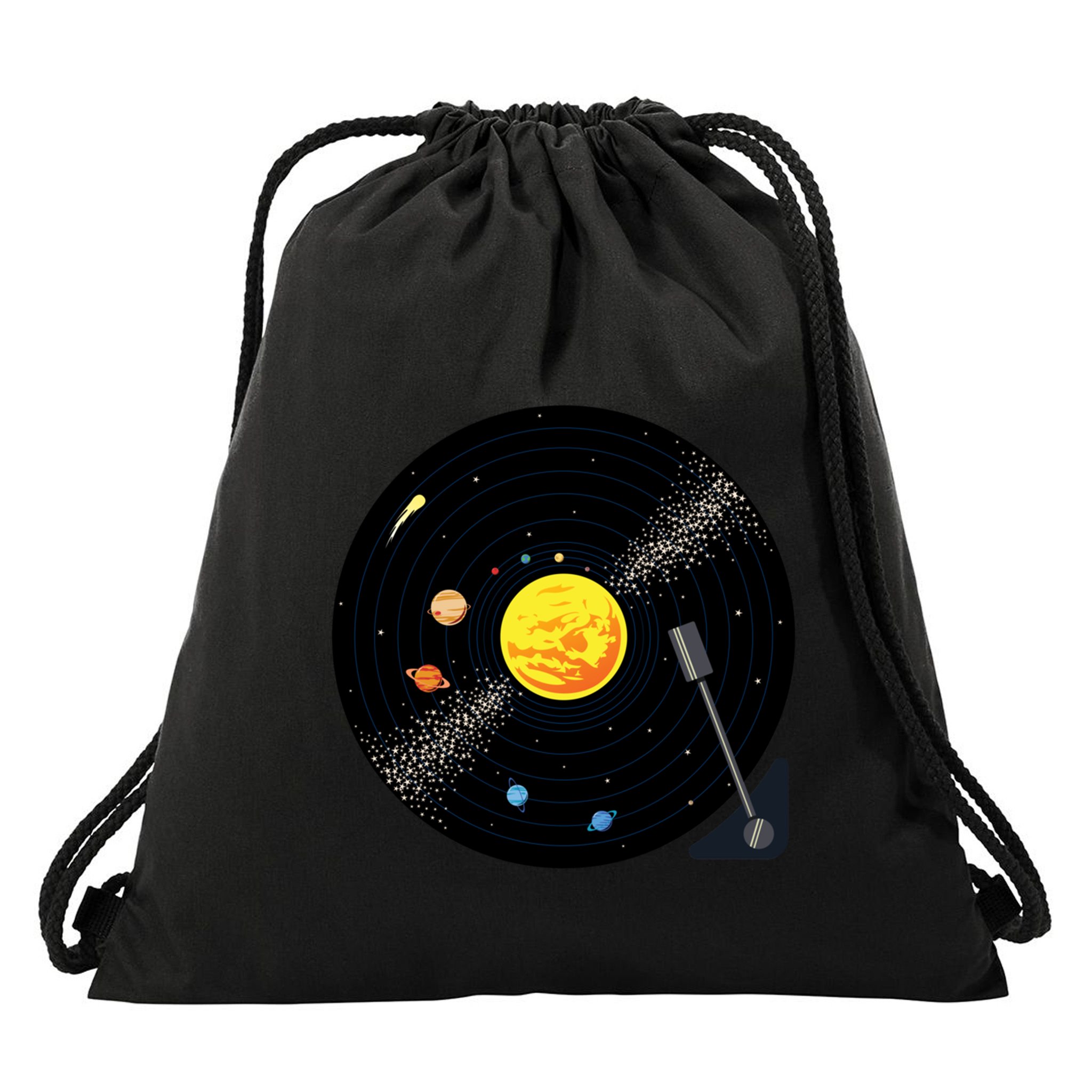 Solar System Vinyl Record Active Drawstring Bag