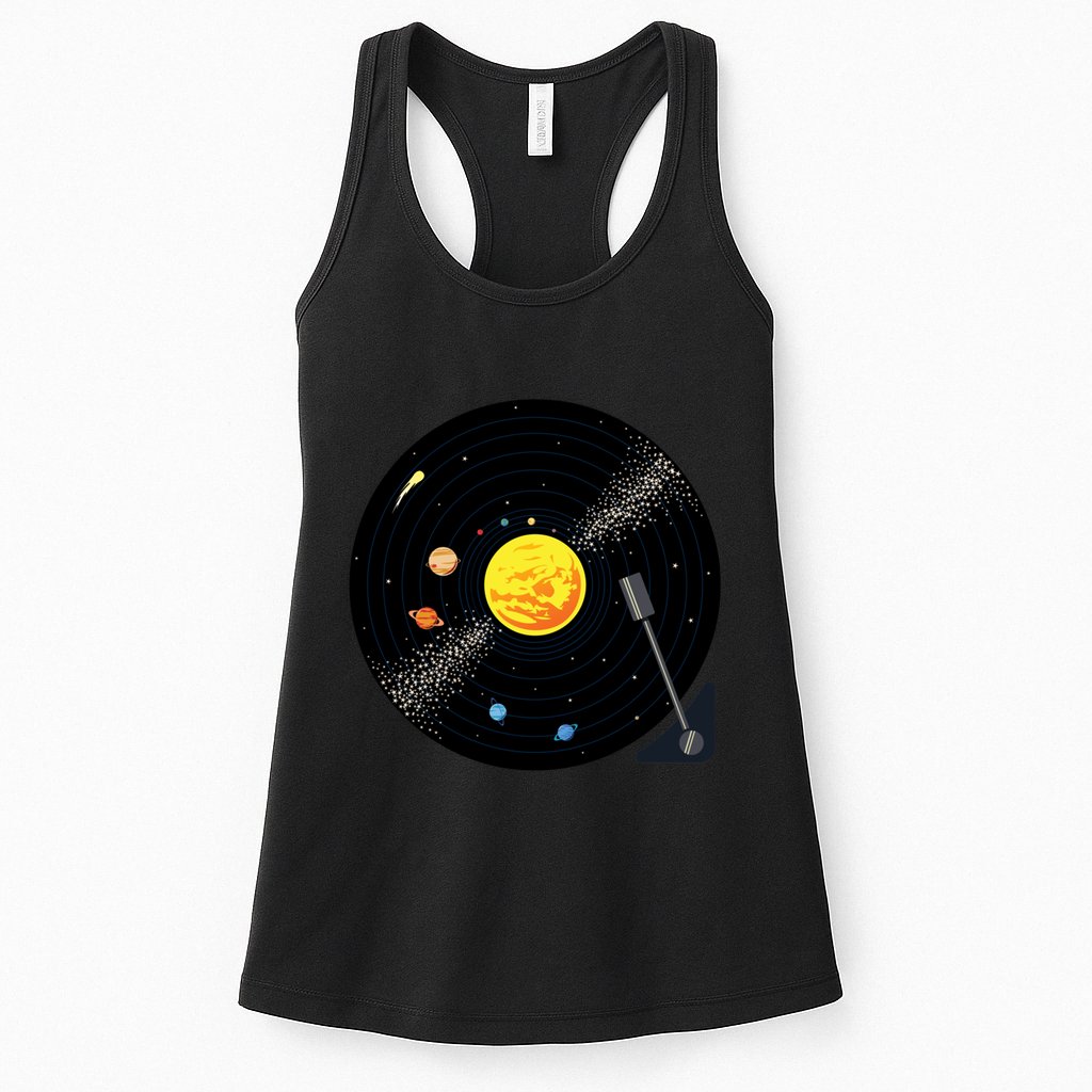 Solar System Vinyl Record Active Womens Tank Top