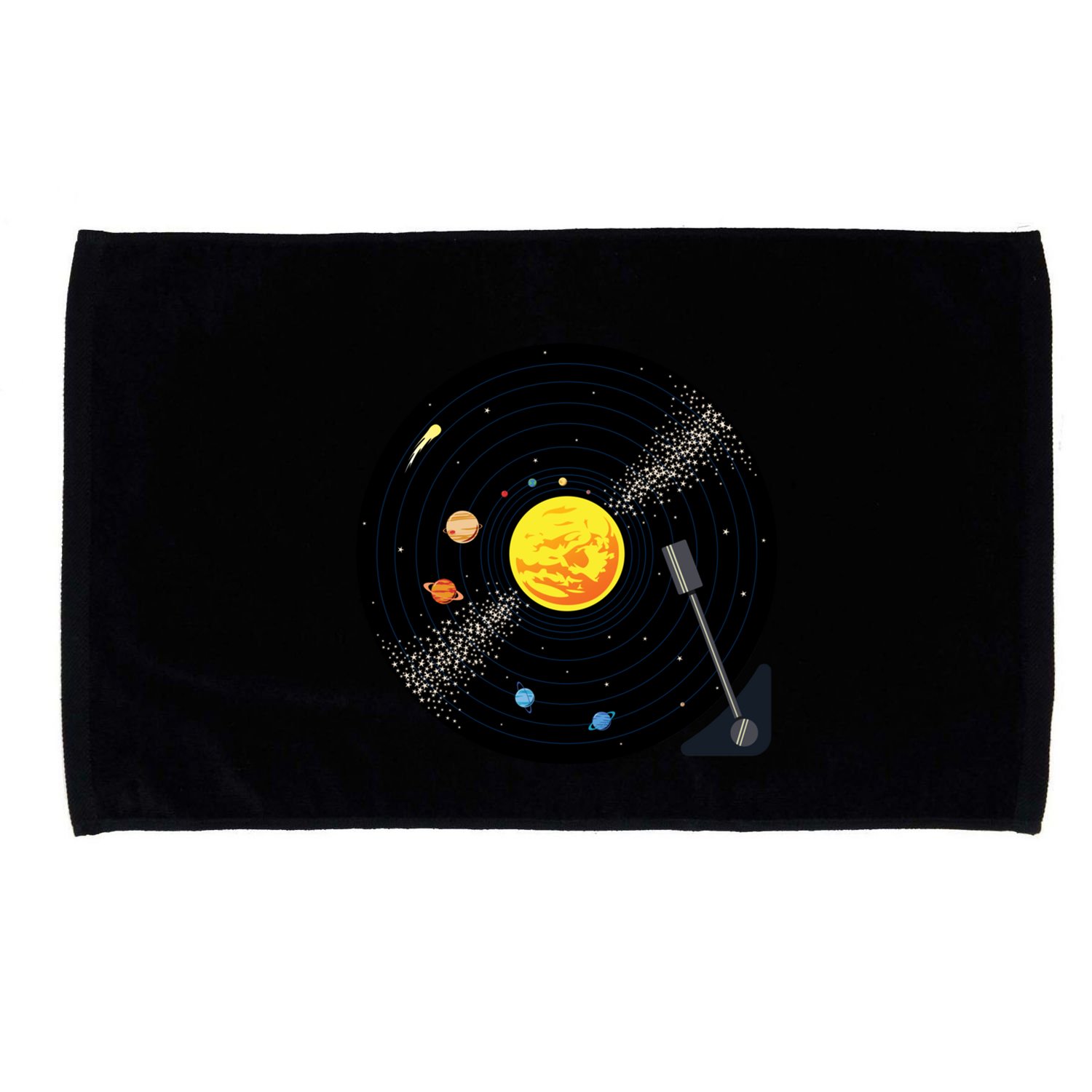 Solar System Vinyl Record Active Microfiber Hand Towel