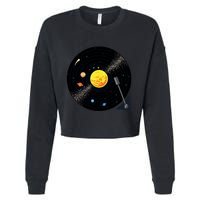 Solar System Vinyl Record Active Cropped Pullover Crew