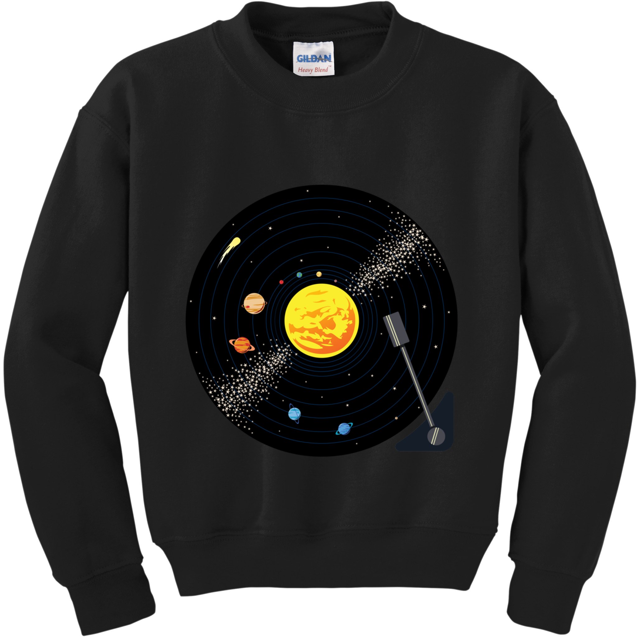 Solar System Vinyl Record Active Kids Sweatshirt