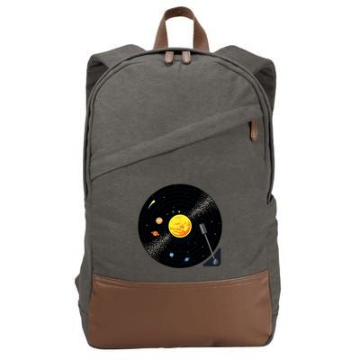 Solar System Vinyl Record Active Cotton Canvas Backpack