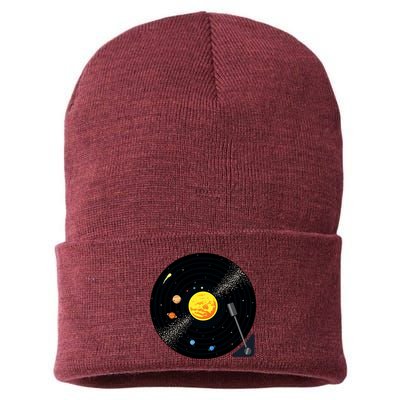 Solar System Vinyl Record Active Sustainable Knit Beanie