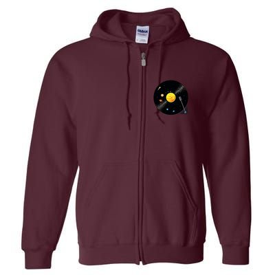 Solar System Vinyl Record Active Full Zip Hoodie