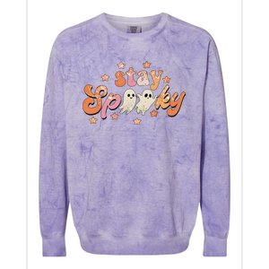 Stay Spooky Vibe Halloween Scary Ghost Funny Colorblast Crewneck Sweatshirt