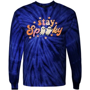 Stay Spooky Vibe Halloween Scary Ghost Funny Tie-Dye Long Sleeve Shirt