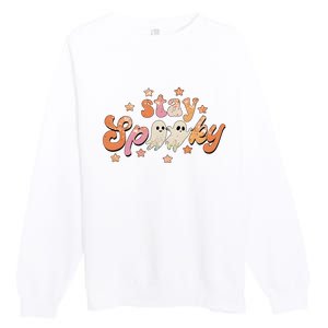 Stay Spooky Vibe Halloween Scary Ghost Funny Premium Crewneck Sweatshirt