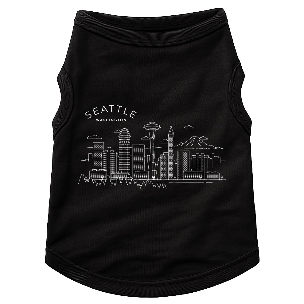 Seattle Skyline Vintage Seattle Washington Doggie Tank