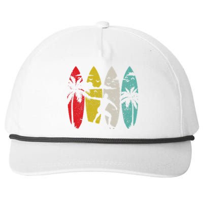 Surfer Surfboard Vintage Surfing Beach Summer Surf Snapback Five-Panel Rope Hat