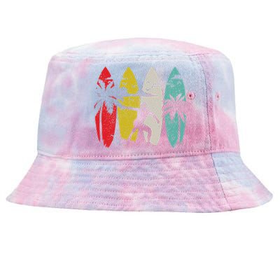 Surfer Surfboard Vintage Surfing Beach Summer Surf Tie-Dyed Bucket Hat