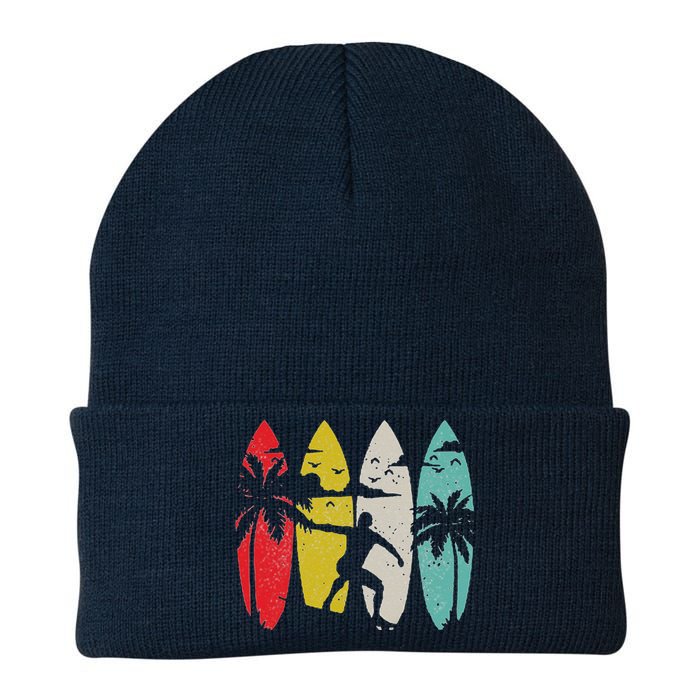 Surfer Surfboard Vintage Surfing Beach Summer Surf Knit Cap Winter Beanie