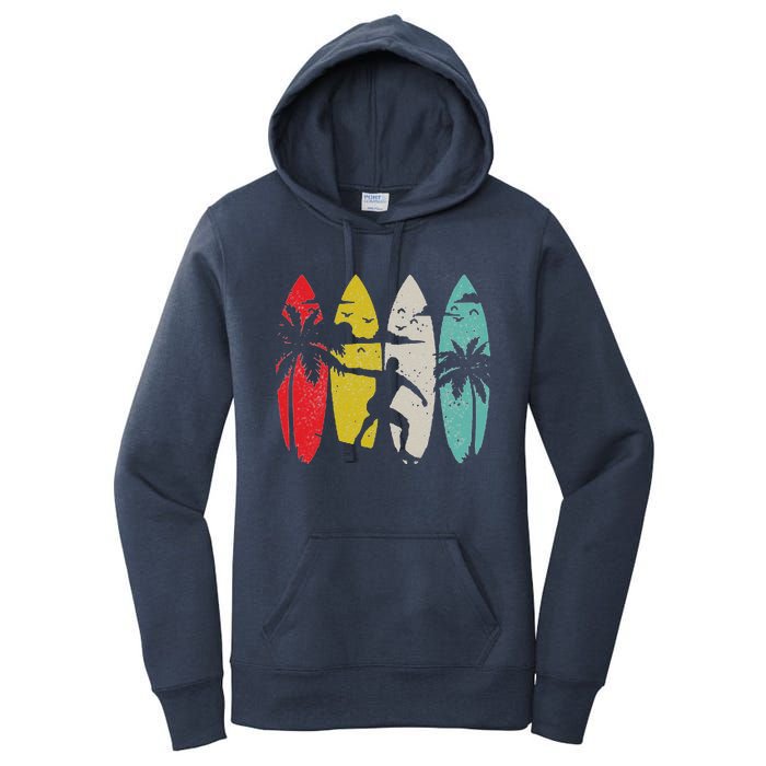 Surfer Surfboard Vintage Surfing Beach Summer Surf Women's Pullover Hoodie