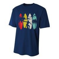 Surfer Surfboard Vintage Surfing Beach Summer Surf Performance Sprint T-Shirt