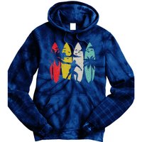 Surfer Surfboard Vintage Surfing Beach Summer Surf Tie Dye Hoodie