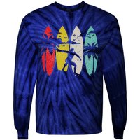 Surfer Surfboard Vintage Surfing Beach Summer Surf Tie-Dye Long Sleeve Shirt