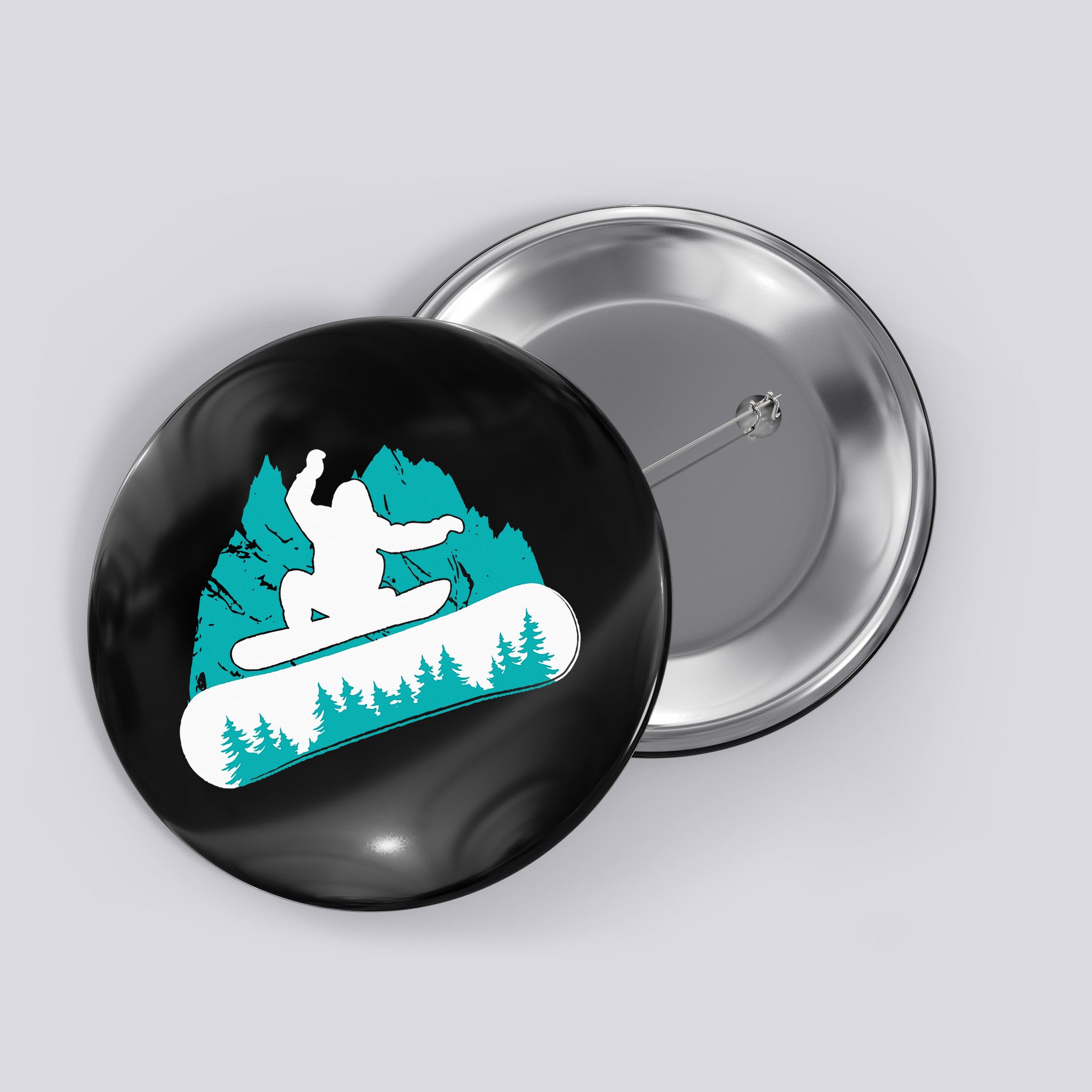 Snowboarding Snowboarder Vintage Winter Sports Holiday Button