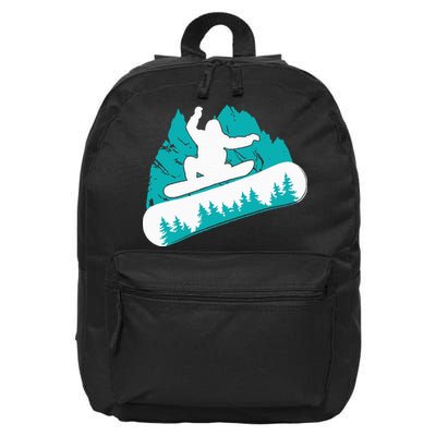 Snowboarding Snowboarder Vintage Winter Sports Holiday 16 in Basic Backpack