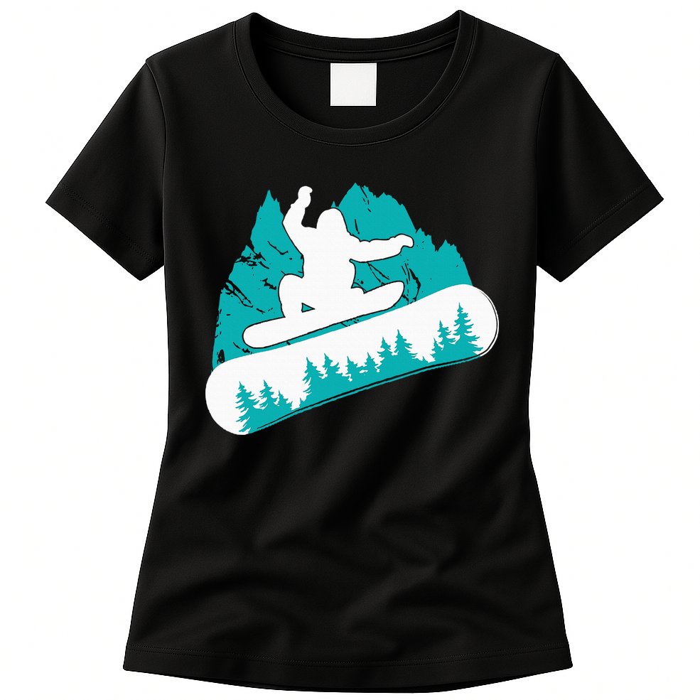 Snowboarding Snowboarder Vintage Winter Sports Holiday Womens T-Shirt
