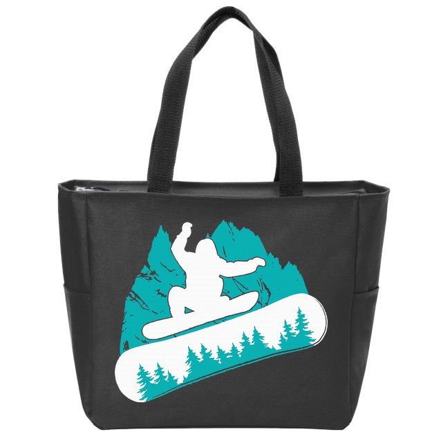 Snowboarding Snowboarder Vintage Winter Sports Holiday Zip Tote Bag