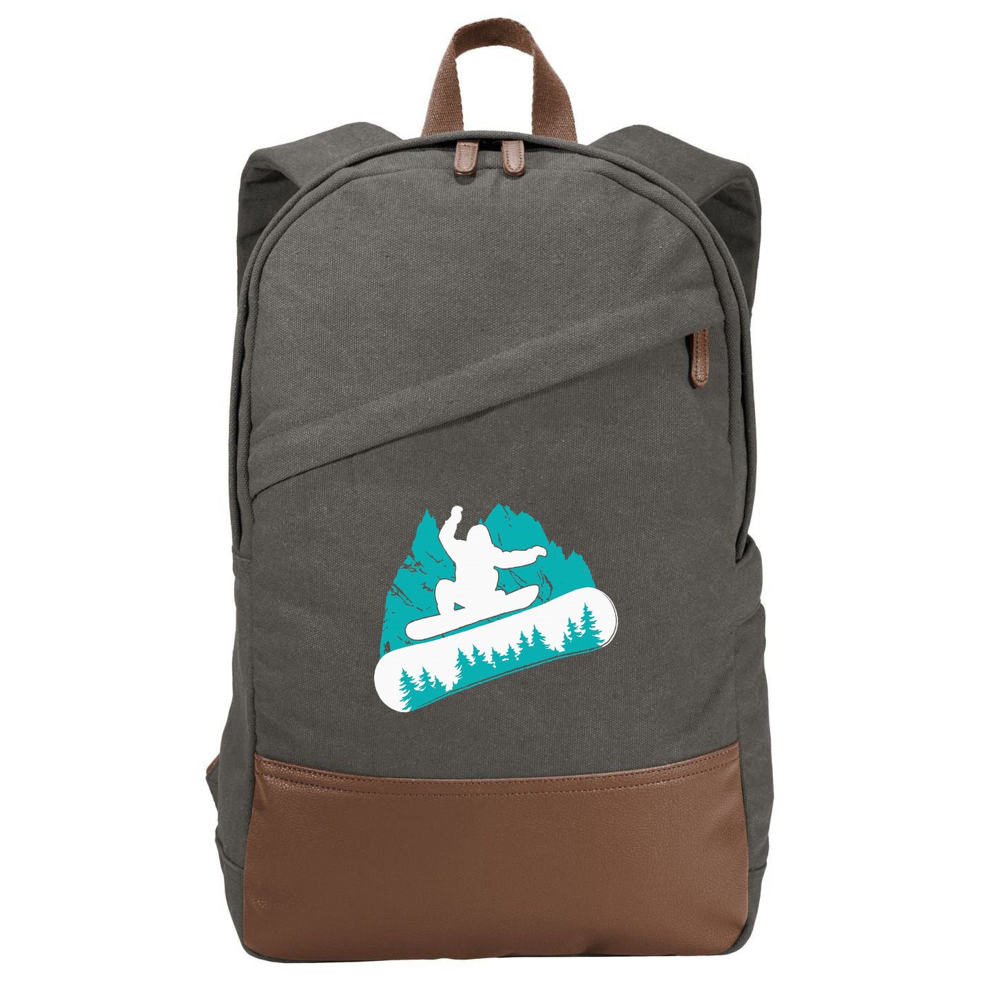 Snowboarding Snowboarder Vintage Winter Sports Holiday Cotton Canvas Backpack