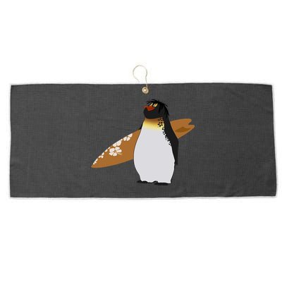 Surfing Surfboard Vintage Classic Retro Surfboarder Penguin Gift Large Microfiber Waffle Golf Towel