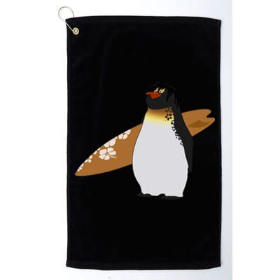 Surfing Surfboard Vintage Classic Retro Surfboarder Penguin Gift Platinum Collection Golf Towel